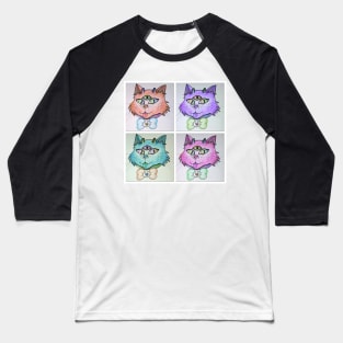 Pop Art Space Cats Baseball T-Shirt